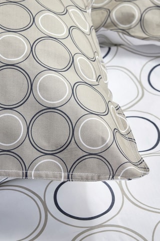 Parure copripiumino in cotone 57 fili/cm² - Bianco e beige