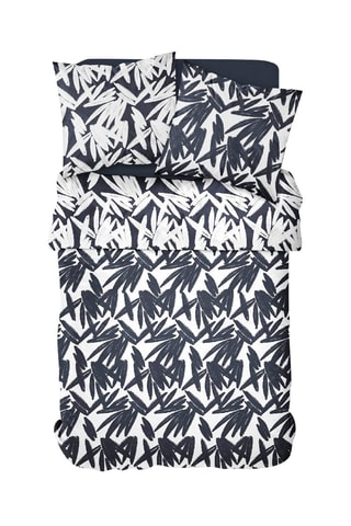 Juego de nórdico de algodón - 57 hilos/cm² Sunshine 6.34 - Azul marino y blanco