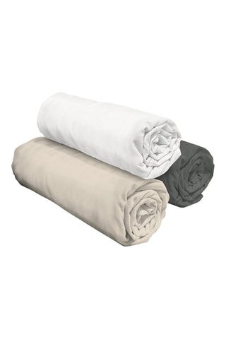 Trío de sábanas  -  Blanco, beige y antracita