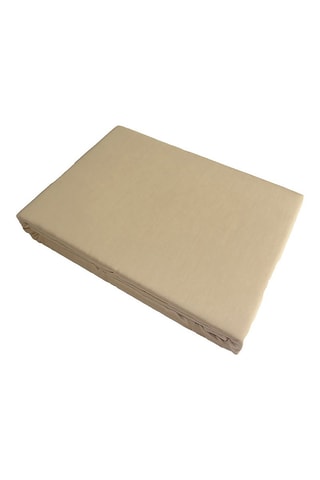 Drap plat en satin de coton 83 fils/cm² Beige