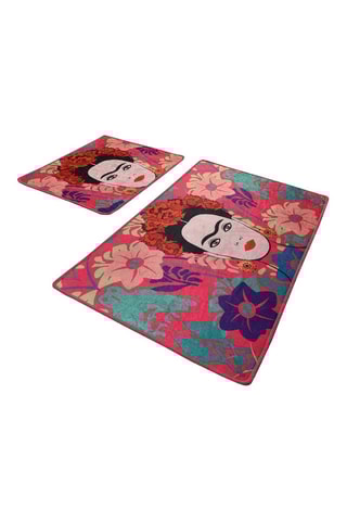 2 tappetini bagno - Rosa - 50 x 60 cm/60 x 100 cm