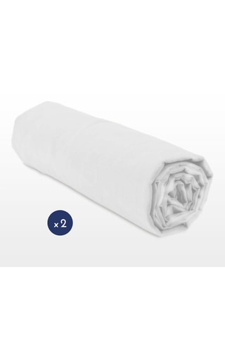2 draps-housses - Blanc