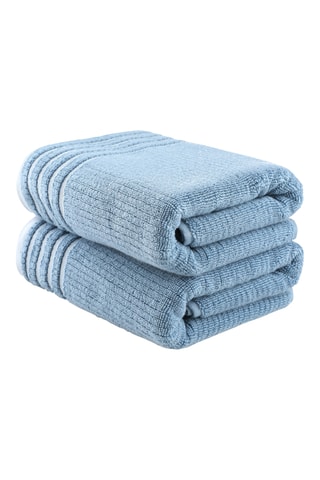 2 draps de bain - Bleu - 75 x 150 cm