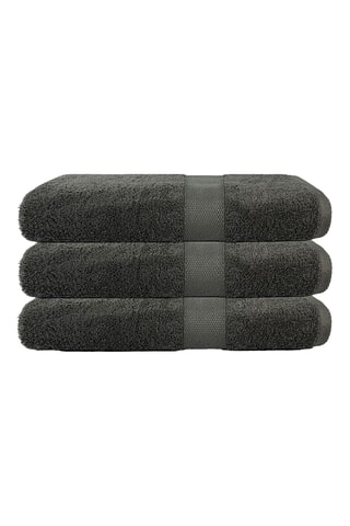 3 draps de douche - Gris anthracite - 70 x 130 cm