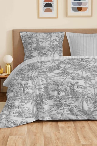 Parure de draps réversible en coton - 57 fils/cm² - Perle