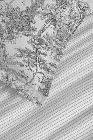 Parure de draps réversible en coton - 57 fils/cm² - Perle