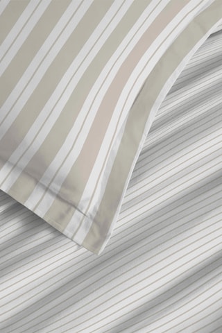 Parure de draps réversible en coton - 57 fils/cm² - Beige