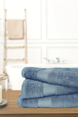 3 draps de bain - Bleu - 100 x 150 cm