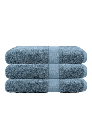 3 draps de bain - Bleu - 100 x 150 cm