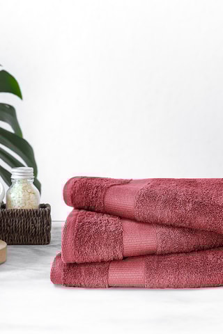 3 draps de bain - Bordeaux - 100 x 150 cm