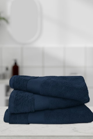 3 draps de bain - Bleu marine - 100 x 150 cm