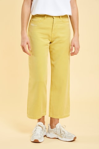 Jeans 7/8 a vita alta Paula - Giallo