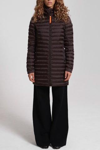 Anorak largo con capucha Françoise - Marrón oscuro