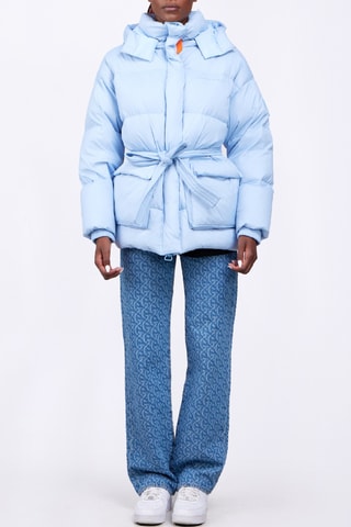 Anorak con capucha unisex Manie Texture - Celeste