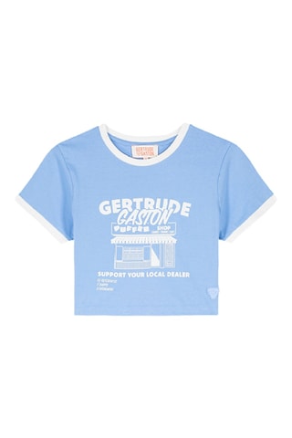 T-shirt cropped Renata - Celeste