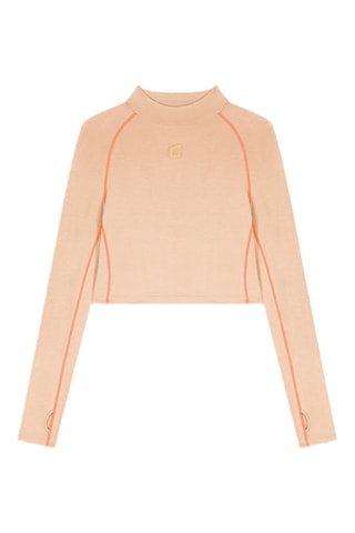 T-shirt cropped Celine - Marrone chiaro