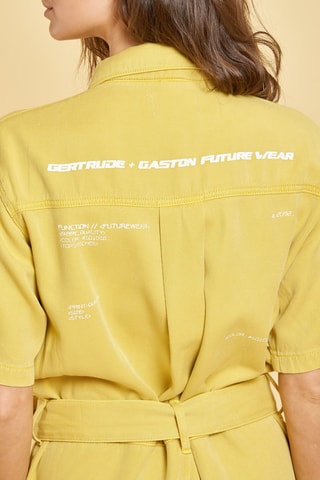 Tuta corta in jeans Louna - Giallo