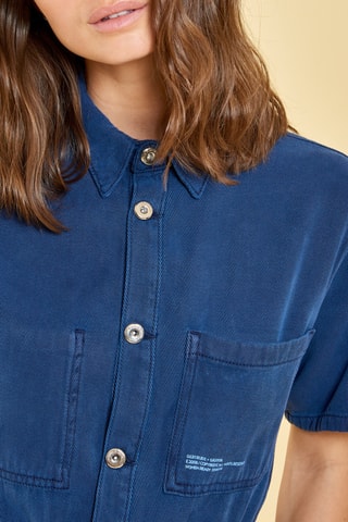 Tuta corta in jeans Louna - Blu