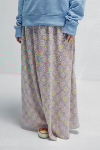 Gonna lunga Bernice - Beige e fucsia