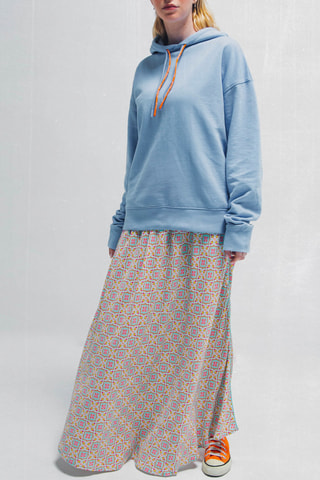 Gonna lunga Bernice - Beige e fucsia