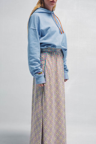 Gonna lunga Bernice - Beige e fucsia