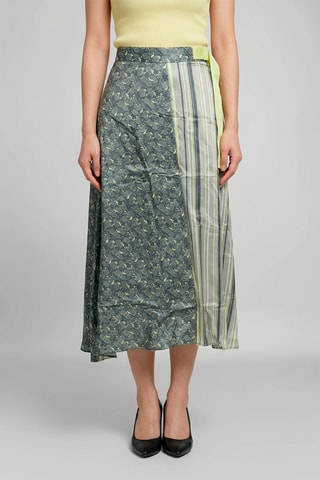 Gonna midi a vita alta Sophia - Verde