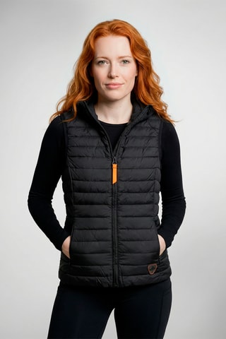 Chaleco con capucha Romane - Negro