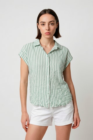 Camisa Valentine - Verde oliva y crudo