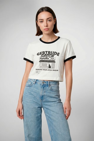 T-shirt cropped Renata - Bianco