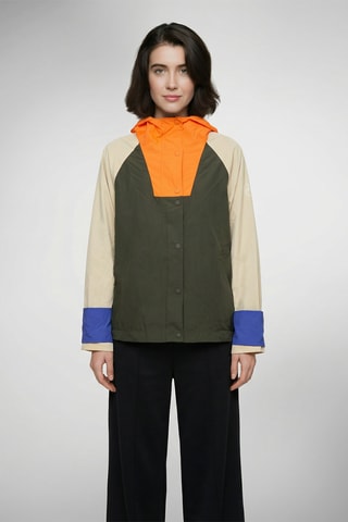 Chaqueta con capucha Leonie - Camel y naranja