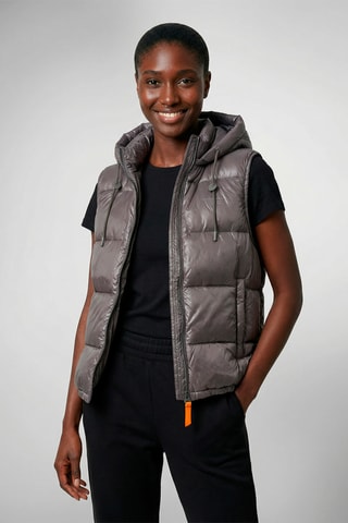 Piumino con cappuccio senza maniche unisex Cesar - Antracite