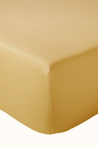 Sábana bajera de algodón peinado 80 hilos/cm² - Amarillo