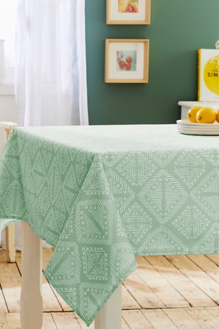 Mantel rectangular Boho - Verde