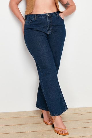 Jeans wide legs a vita alta - Blu