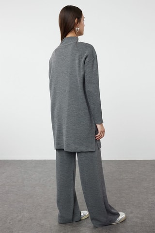Maglia e pantaloni wide legs - Grigio