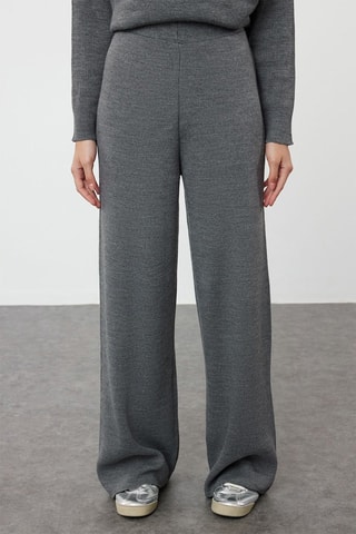 Maglia e pantaloni wide legs - Grigio