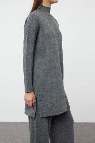 Maglia e pantaloni wide legs - Grigio