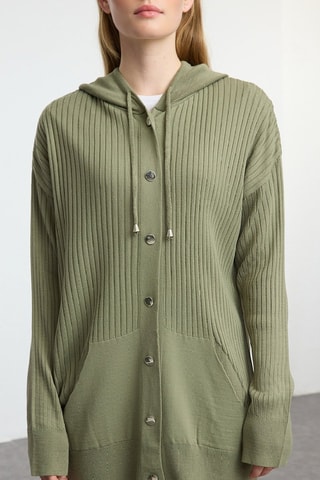 Cardigan regular e pantaloni wide legs - Verde