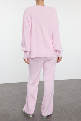 Maglia e pantaloni wide legs - Rosa