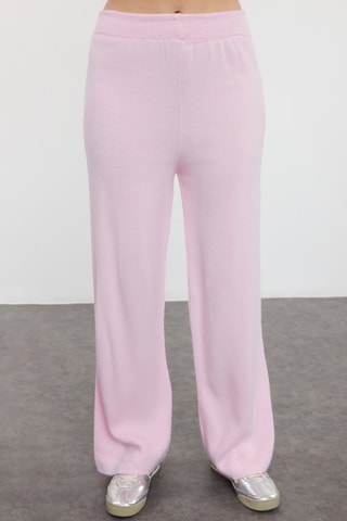 Maglia e pantaloni wide legs - Rosa