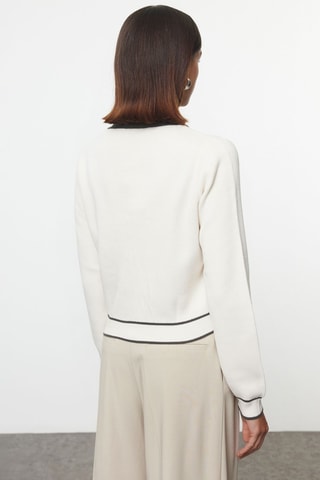 Cardigan - Bianco e grigio