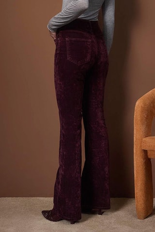 Pantaloni flare in velluto - Bordeaux