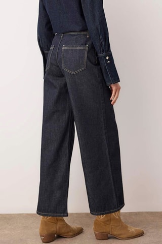 Jeans a vita alta - Blu scuro