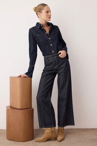 Jeans a vita alta - Blu scuro