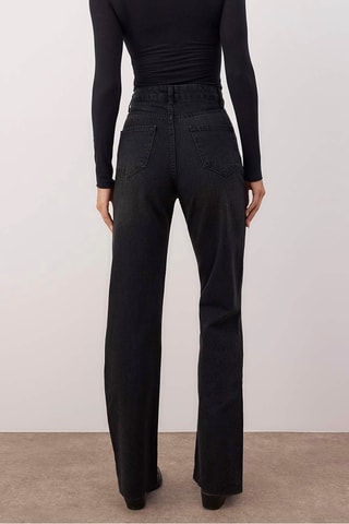 Jean wide legs taille haute - Noir