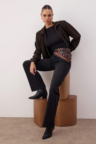 Jean wide legs taille haute - Noir