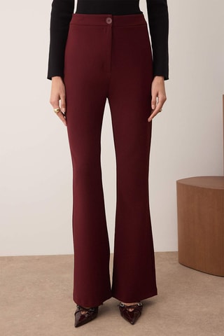 Pantalon taille haute - Bordeaux