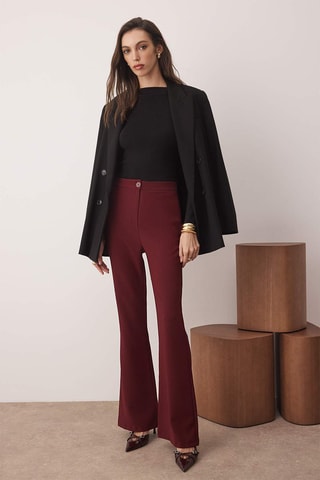 Pantalon taille haute - Bordeaux