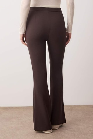 Pantalon taille haute - Marron
