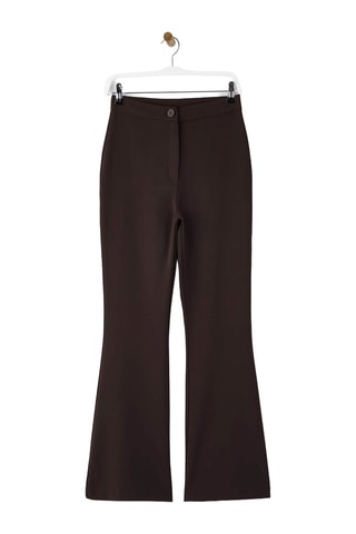 Pantalon taille haute - Marron